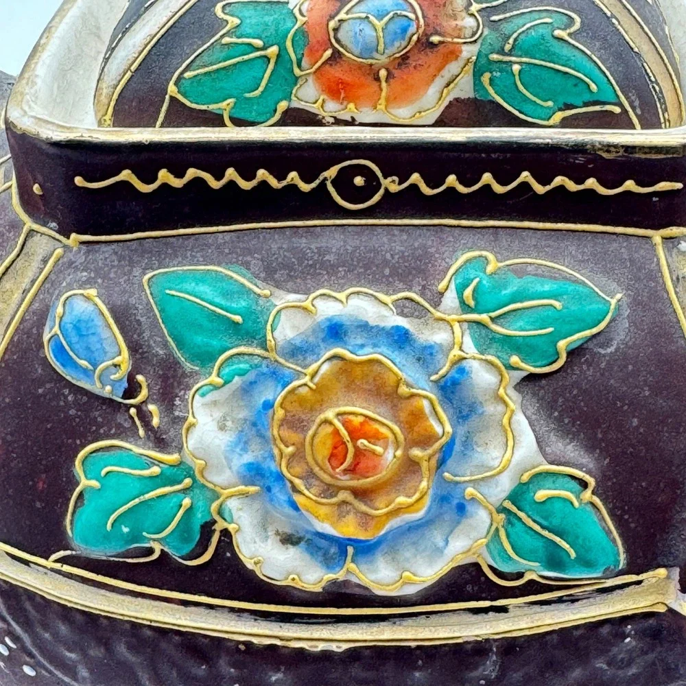 Elephant Teapot‎ Made In Japan Moriage Hand Painted Art Deco Kutani Style Enamel